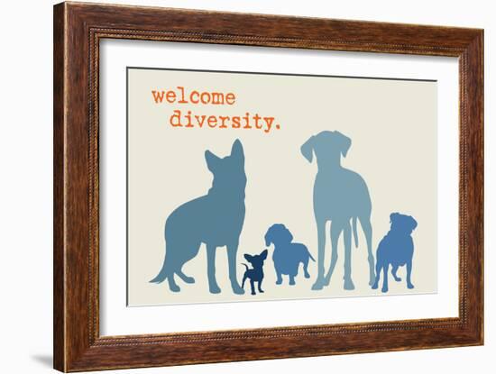 Diversity - Blue Version-Dog is Good-Framed Art Print