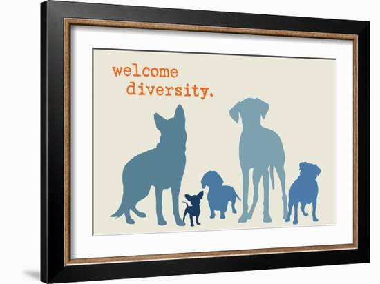 Diversity - Blue Version-Dog is Good-Framed Art Print