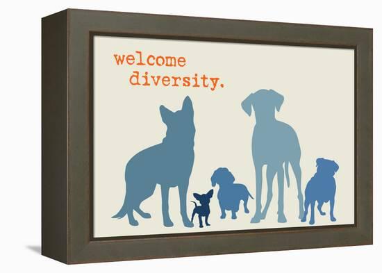 Diversity - Blue Version-Dog is Good-Framed Stretched Canvas