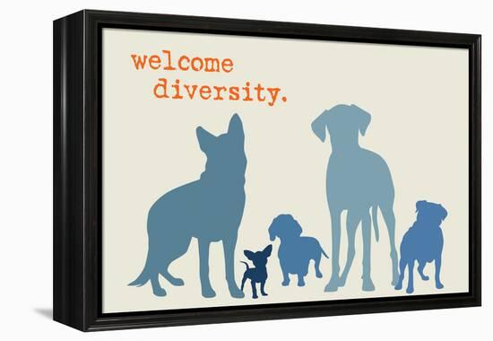 Diversity - Blue Version-Dog is Good-Framed Stretched Canvas