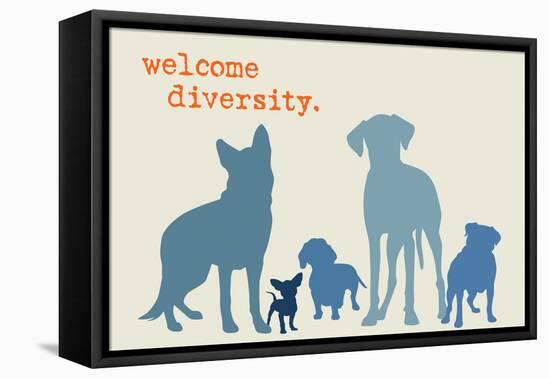 Diversity - Blue Version-Dog is Good-Framed Stretched Canvas