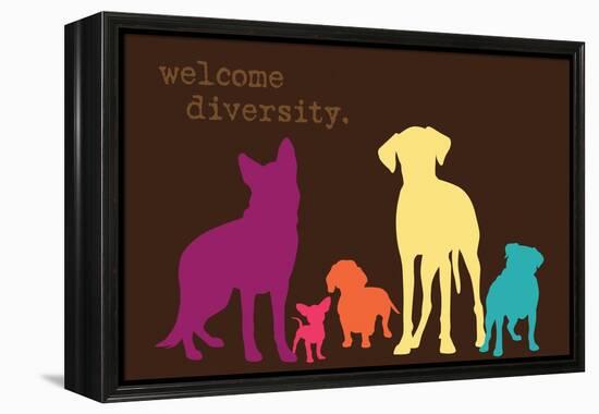 Diversity - Darker Version-Dog is Good-Framed Stretched Canvas