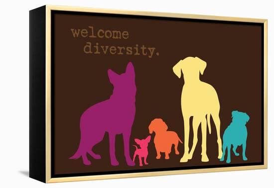 Diversity - Darker Version-Dog is Good-Framed Stretched Canvas