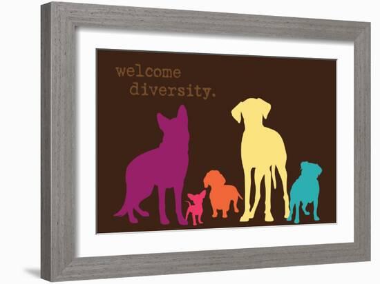 Diversity - Darker Version-Dog is Good-Framed Art Print