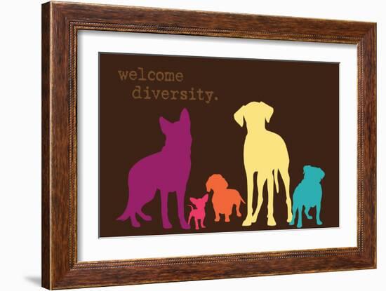 Diversity - Darker Version-Dog is Good-Framed Art Print