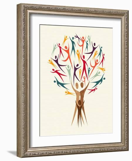 Diversity People Tree-cienpies-Framed Art Print