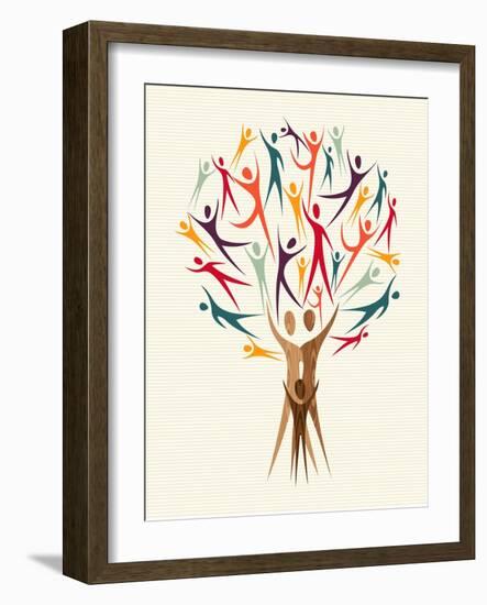 Diversity People Tree-cienpies-Framed Art Print