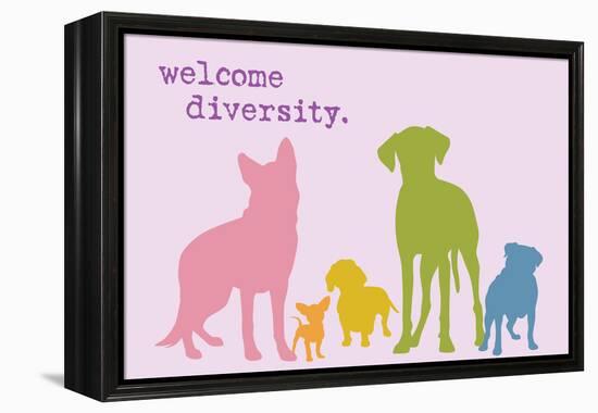 Diversity - Rainbow Version-Dog is Good-Framed Stretched Canvas