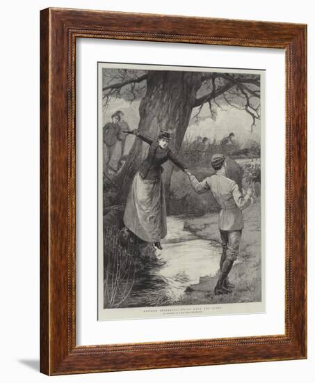 Divided Interests, 'Twixt Love and Sport-Edward Frederick Brewtnall-Framed Giclee Print