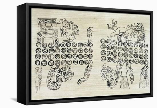 Divinatory Almanac in Mayan Writing-null-Framed Premier Image Canvas