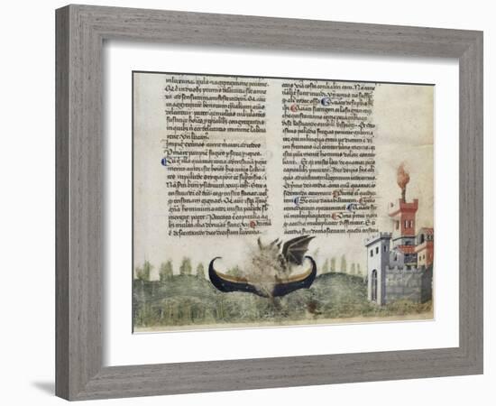 Divine Comédie de Dante. L'Enfer avec un commentaire de Fra Guido de Pise-null-Framed Giclee Print