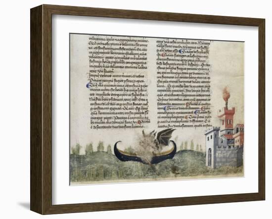 Divine Comédie de Dante. L'Enfer avec un commentaire de Fra Guido de Pise-null-Framed Giclee Print