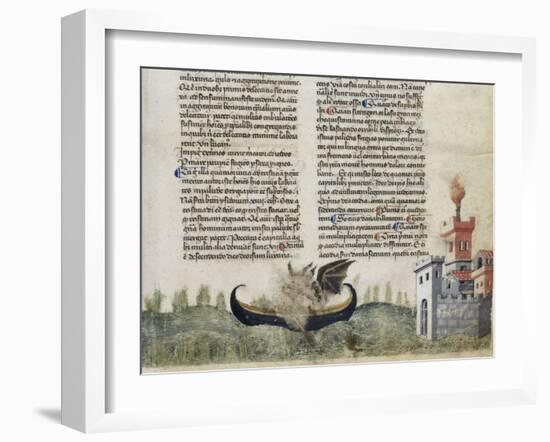 Divine Comédie de Dante. L'Enfer avec un commentaire de Fra Guido de Pise-null-Framed Giclee Print