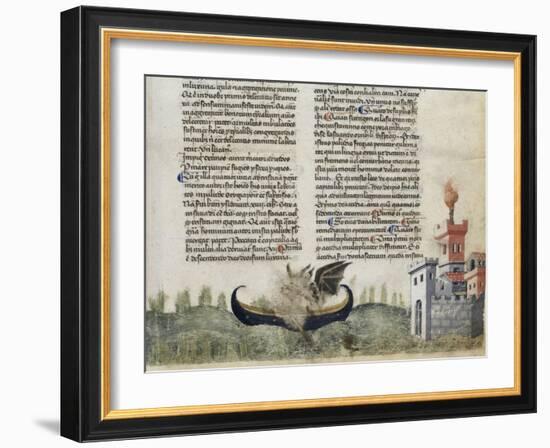 Divine Comédie de Dante. L'Enfer avec un commentaire de Fra Guido de Pise-null-Framed Giclee Print