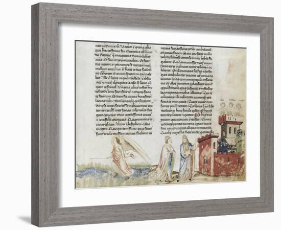 Divine Comédie de Dante. L'Enfer avec un commentaire de Fra Guido de Pise-null-Framed Giclee Print