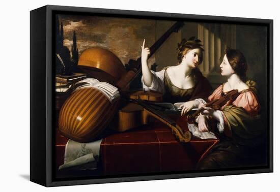 Divine Inspiration of Music, c.1640-Nicolas Regnier-Framed Premier Image Canvas