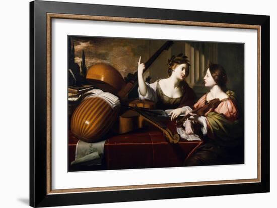 Divine Inspiration of Music, c.1640-Nicolas Regnier-Framed Giclee Print