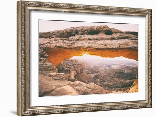 Divine Morning Star at Mesa Arch, Moab, Utah, Canyonlands-Vincent James-Framed Premium Photographic Print