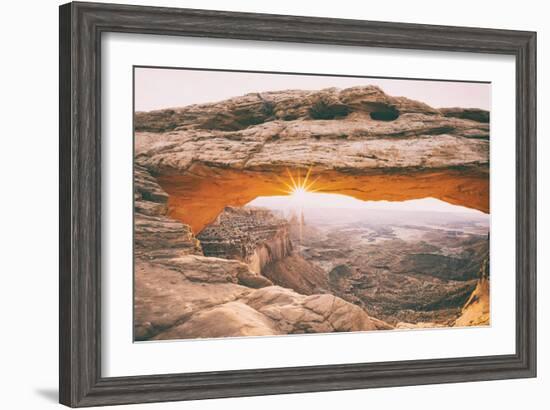 Divine Morning Star at Mesa Arch, Moab, Utah, Canyonlands-Vincent James-Framed Premium Photographic Print