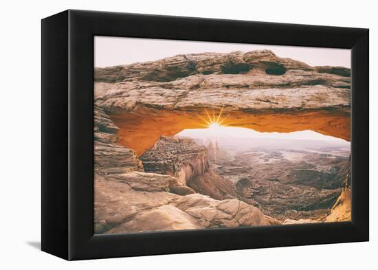 Divine Morning Star at Mesa Arch, Moab, Utah, Canyonlands-Vincent James-Framed Premier Image Canvas