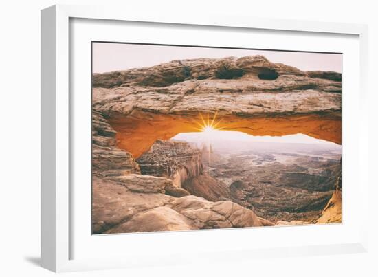 Divine Morning Star at Mesa Arch, Moab, Utah, Canyonlands-Vincent James-Framed Photographic Print