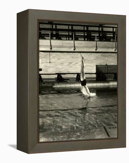 Diving at Princeton-Gjon Mili-Framed Premier Image Canvas