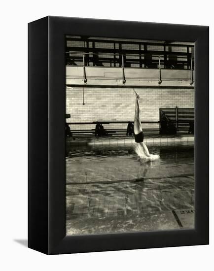 Diving at Princeton-Gjon Mili-Framed Premier Image Canvas