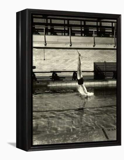 Diving at Princeton-Gjon Mili-Framed Premier Image Canvas