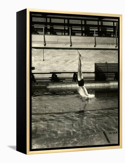 Diving at Princeton-Gjon Mili-Framed Premier Image Canvas