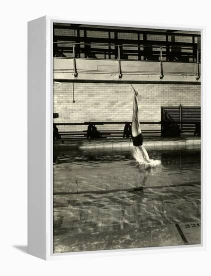 Diving at Princeton-Gjon Mili-Framed Premier Image Canvas