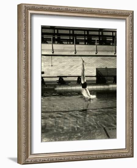 Diving at Princeton-Gjon Mili-Framed Photographic Print