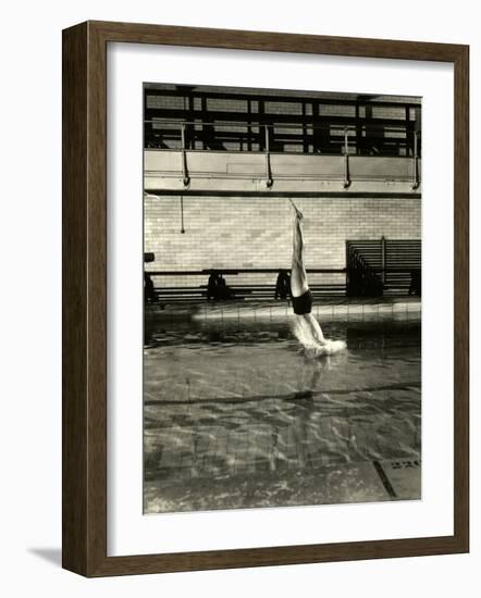 Diving at Princeton-Gjon Mili-Framed Photographic Print