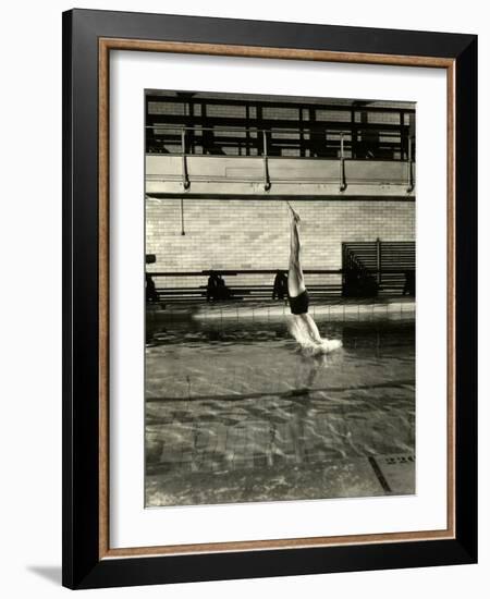 Diving at Princeton-Gjon Mili-Framed Photographic Print