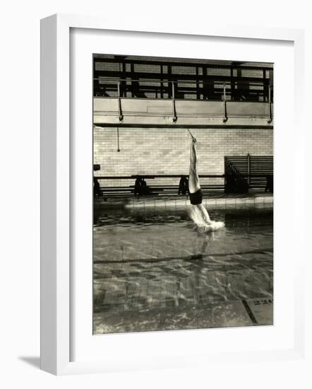 Diving at Princeton-Gjon Mili-Framed Photographic Print