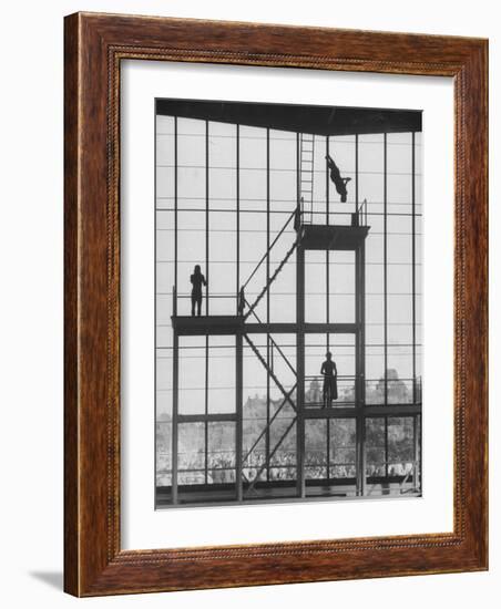 Diving at the Olympic Pool-John Dominis-Framed Photographic Print