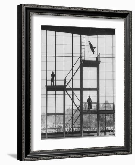 Diving at the Olympic Pool-John Dominis-Framed Photographic Print