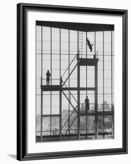 Diving at the Olympic Pool-John Dominis-Framed Photographic Print