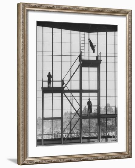 Diving at the Olympic Pool-John Dominis-Framed Photographic Print