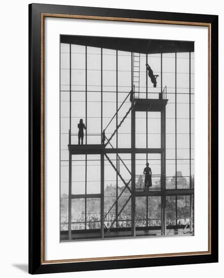 Diving at the Olympic Pool-John Dominis-Framed Photographic Print