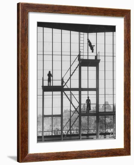 Diving at the Olympic Pool-John Dominis-Framed Photographic Print