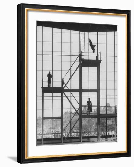 Diving at the Olympic Pool-John Dominis-Framed Photographic Print