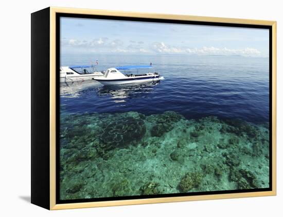 Diving Boat, Sipadan, Semporna Archipelago, Borneo, Malaysia-Anthony Asael-Framed Premier Image Canvas