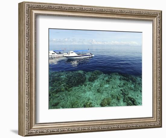 Diving Boat, Sipadan, Semporna Archipelago, Borneo, Malaysia-Anthony Asael-Framed Photographic Print