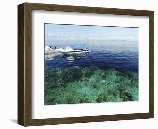 Diving Boat, Sipadan, Semporna Archipelago, Borneo, Malaysia-Anthony Asael-Framed Photographic Print