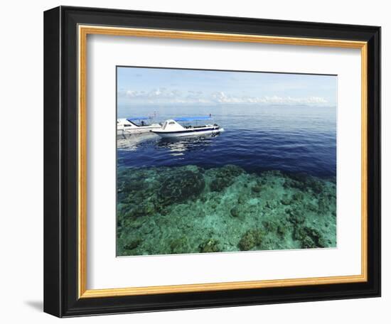 Diving Boat, Sipadan, Semporna Archipelago, Borneo, Malaysia-Anthony Asael-Framed Photographic Print