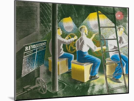 Diving Controls Number 2, 1941-Eric Ravilious-Mounted Giclee Print