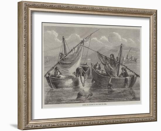 Diving for Sponges on the Coast of Syria-null-Framed Giclee Print