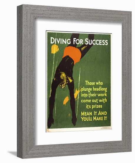 Diving for Success-null-Framed Giclee Print