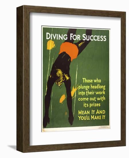 Diving for Success-null-Framed Giclee Print