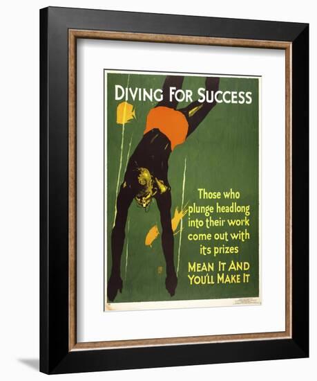 Diving for Success-null-Framed Giclee Print